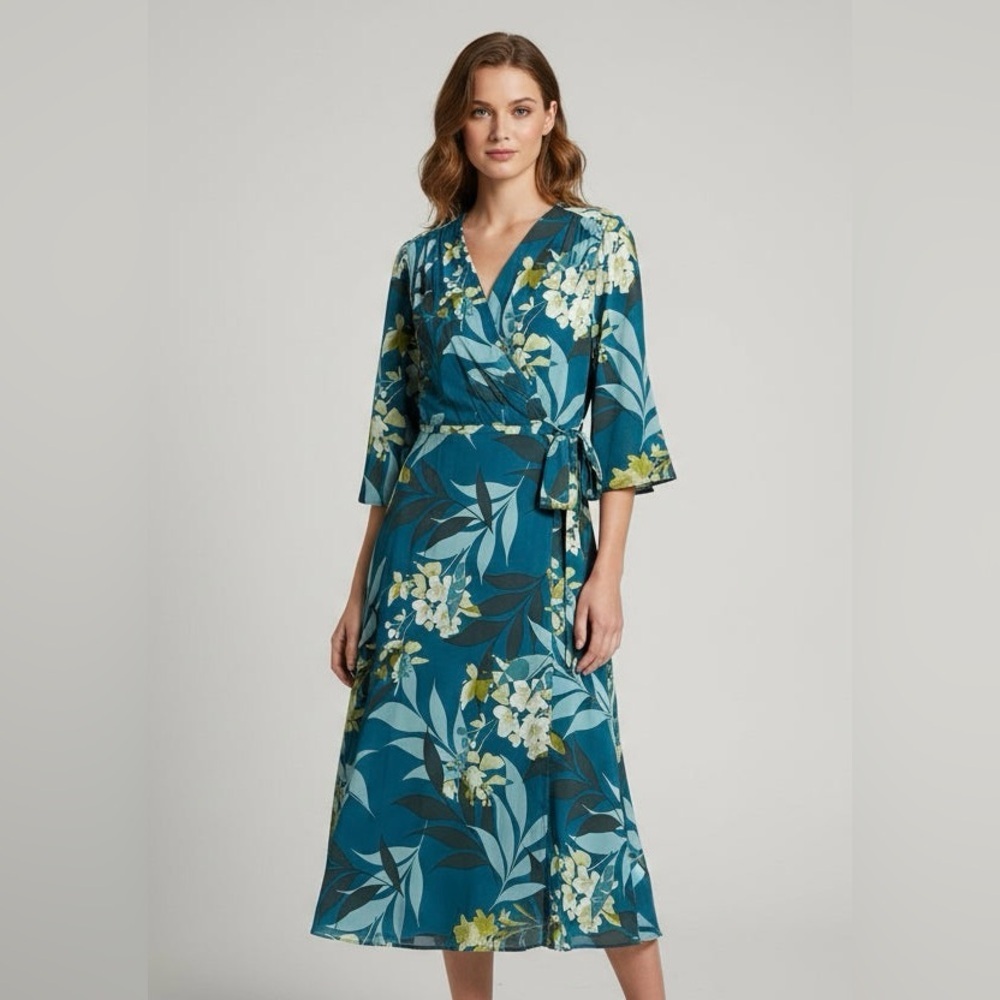 Floral Teal Maxi Dress
